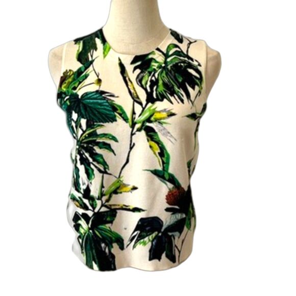 Proenza Schouler Tropical Knit Shell Retail $590 Sleeveless Medium Wool Silk - Picture 2 of 10